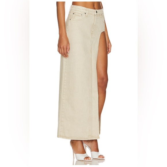 GRLFRND Blanca Maxi Skirt With High Slit in Montana - Picture 3 of 9